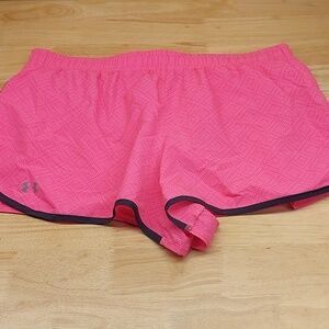 Under Armour Heat Gear Activewear Running shorts Neon Pink Large.
